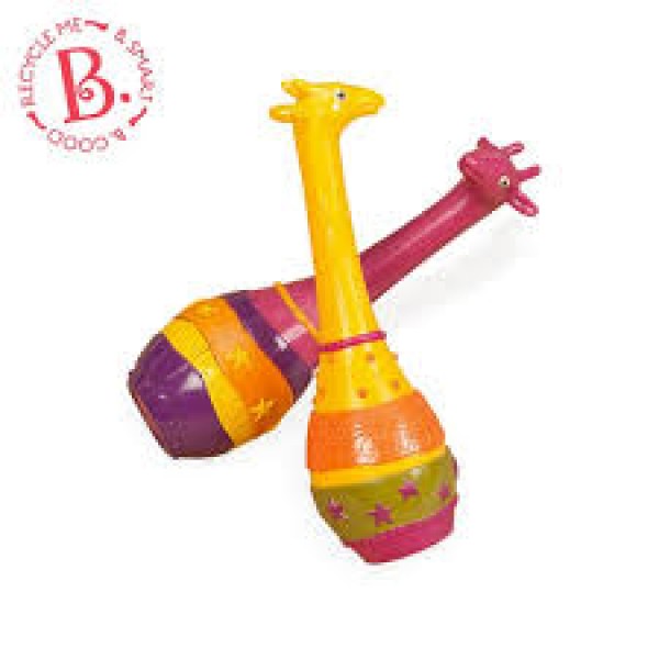 美國【B.Toys】感統玩具 非洲童樂團-長頸鹿沙球  BX1251Z   缺貨中