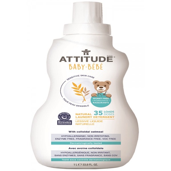 加拿大 ATTITUDE 艾特優_寶寶敏感肌膚洗衣精 1L - A60203   缺貨中